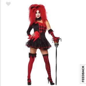 9 piece Halloween costume jesterina medium 6-8